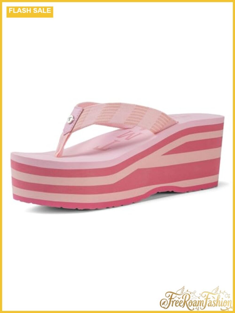 Womens Platform Wedge Flip Flops EVA Cushioned Slip On Sandals